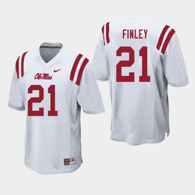 A.J. Finley Ole Miss Rebels NCAA Men's White #21 Stitched Limited College Football Jersey KAX8258GG